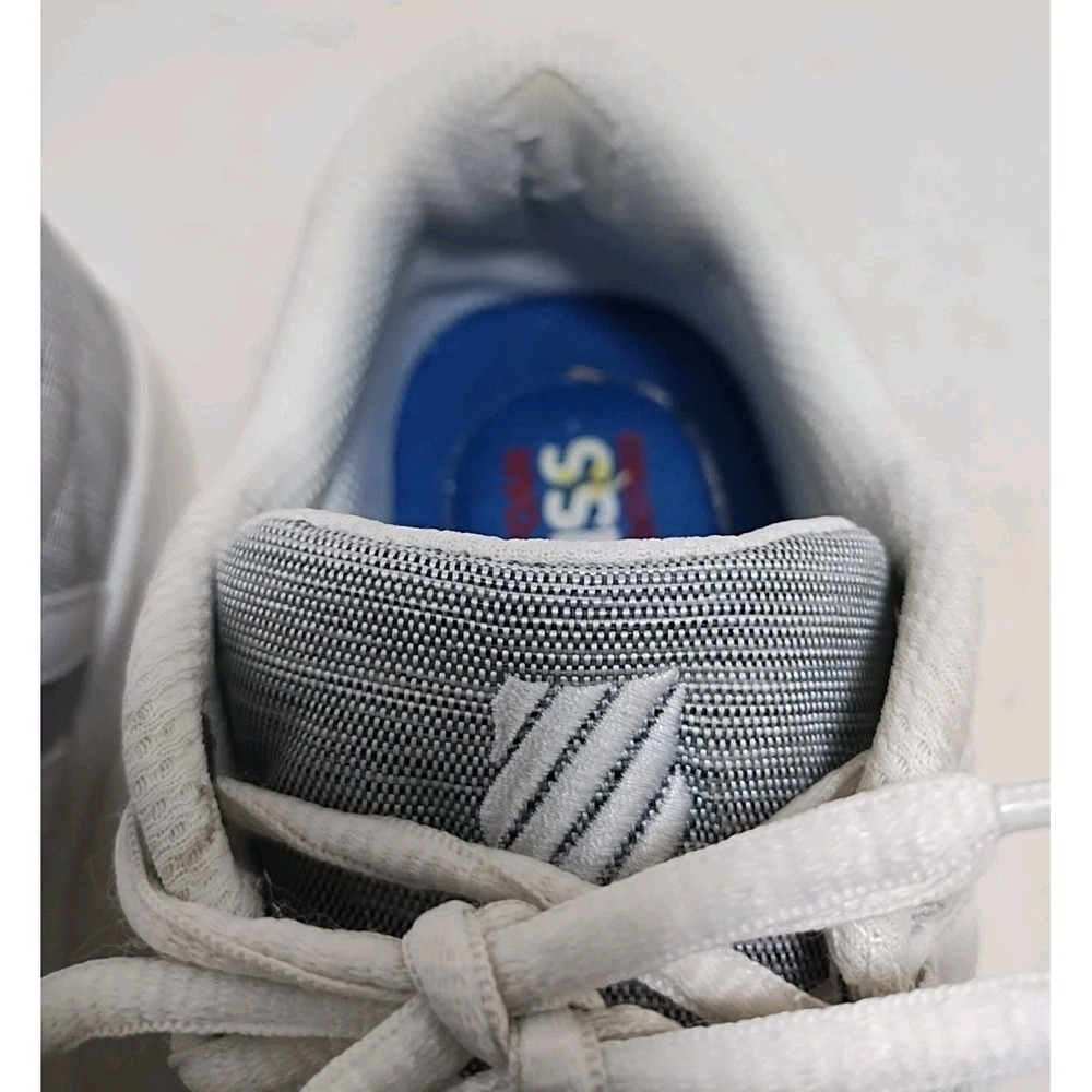 K-Swiss Sneakers Women's 6.5 Gray Canvas Tennis Shoes White Stripes Kswiss - Picture 10 of 13